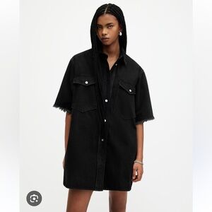 NWT ALLSAINTS :: Lily Short-Sleeve Denim Dress (S)